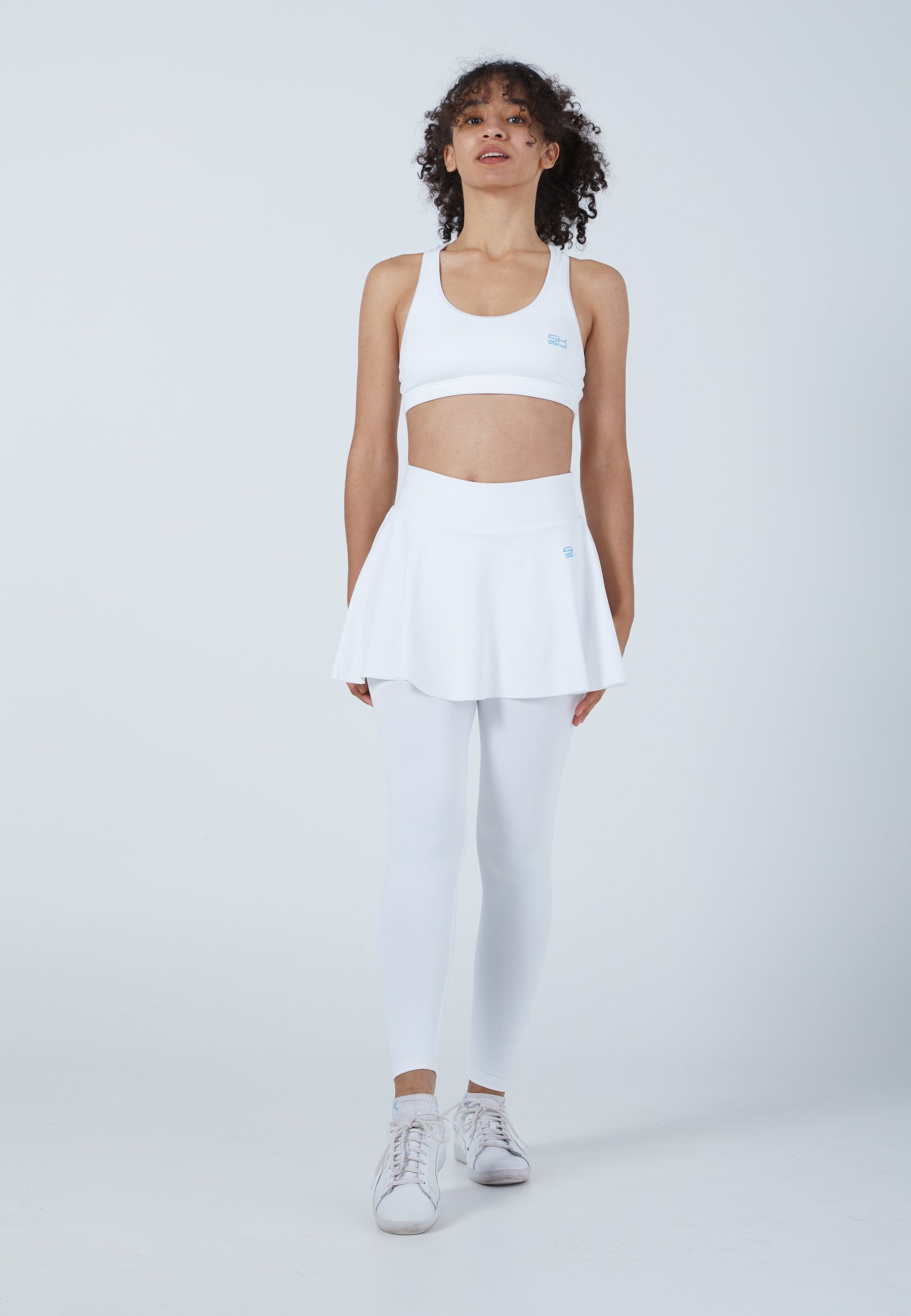 SPORTKIND Tennisrock Advantage 2-in-1 Tennis Skapri Rock mit Leggings Mädchen & Damen weiß