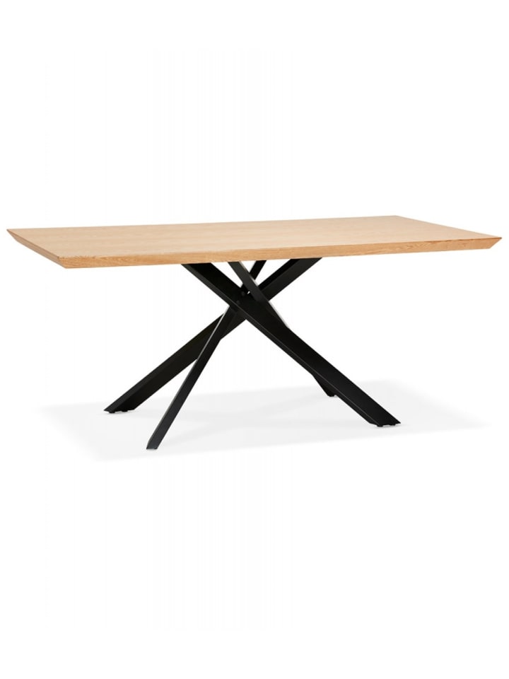 KADIMA DESIGN Esstisch WALABY Industriedesign | Designer Esszimmertisch in Beige-Schwarz günstig kaufen onesize