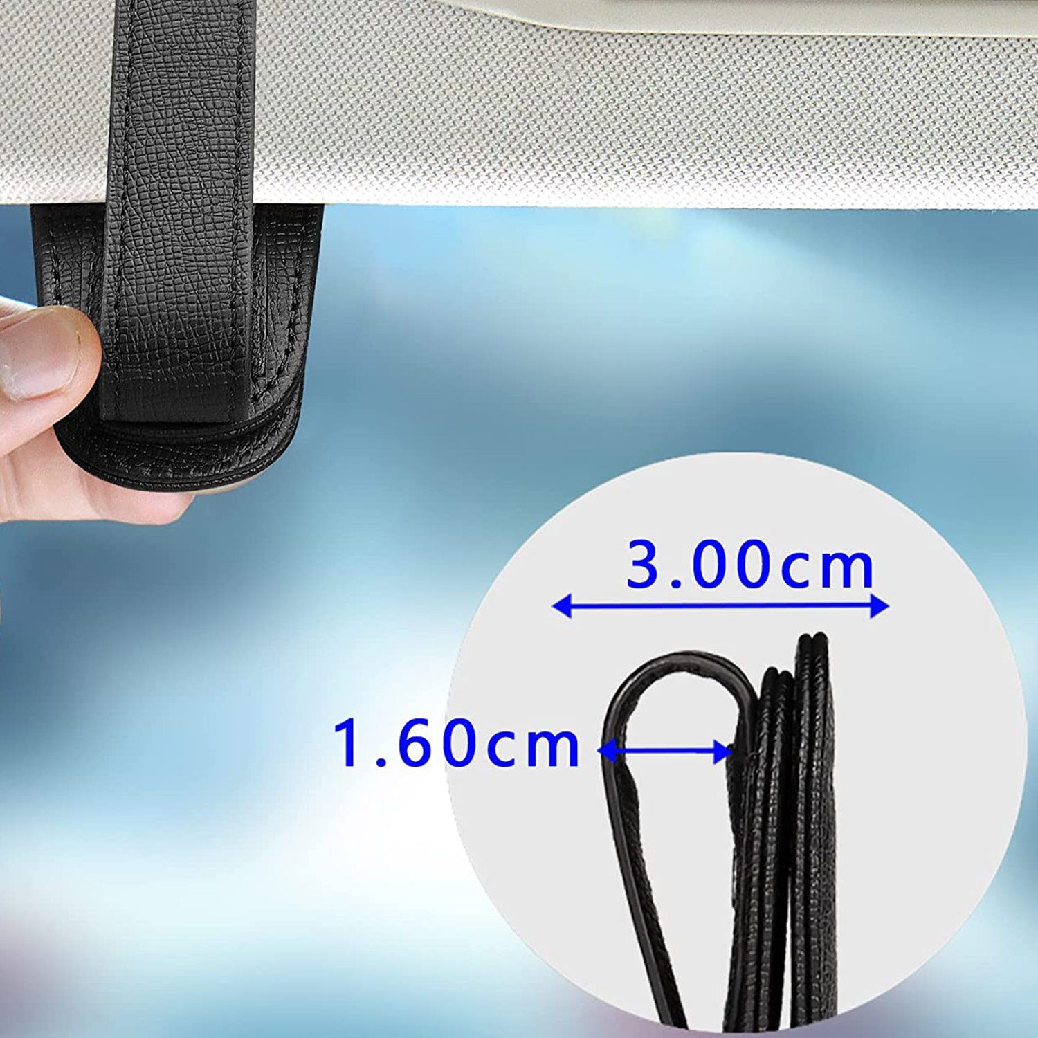 MAGICSHE Brillenetui Brillenrahmen für Autos, Auto Sonnenschirm Leder Sonnenbrille Rahmen Clip und Ticket Clip