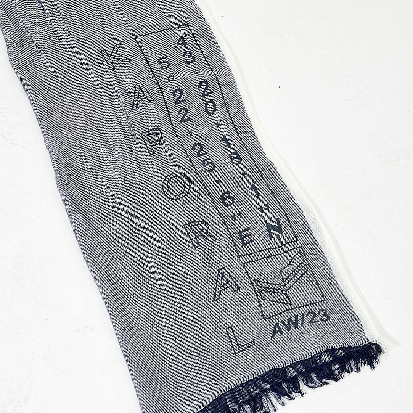 VANJI  Chèche bleu marine et blanc homme