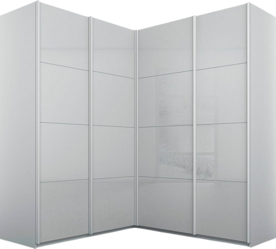 Rauch Schwebetüren-Eckschrank Quadra Alpinweiß