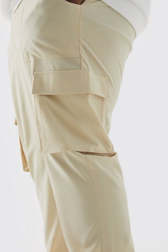 Plus Slim Cargo Stretch Schlaghose mit Kontrast-Naht