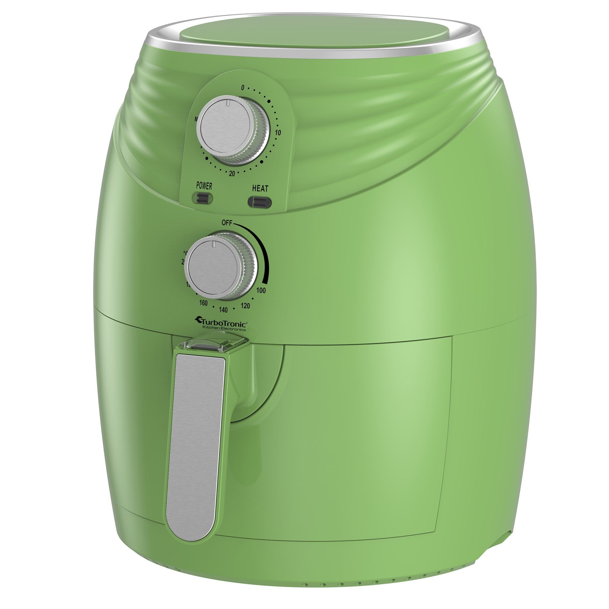 TurboTronic by Z-Line Heißluftfritteuse 3,5 Liter, stufenlose Fritteuse Fettfrei ohne Öl, 50°C - 200°C Power, 1200 W, Camping Retro Airfryer AF11M