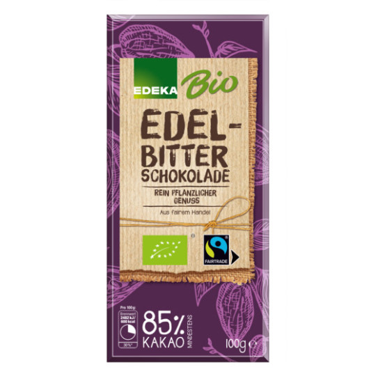 EDEKA Bio Edelbitterschokolade 85% 100G
