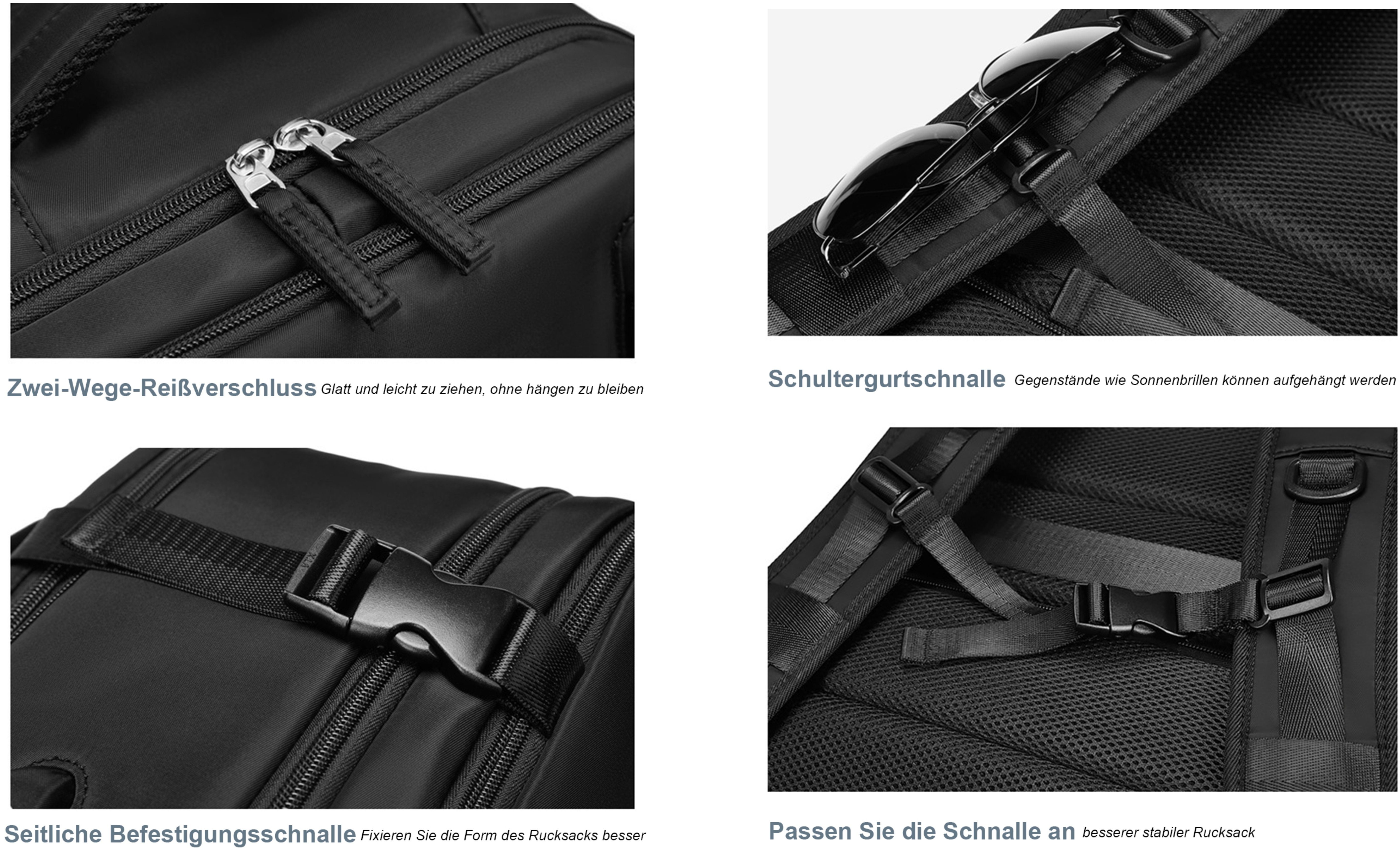 REDOM Reiserucksack Laptoprucksack Laptop Rucksack Rucksäcke Freizeitrucksack Laptoptasche (Reisen Notebook Laptop Tasche Schule Uni Rucksack Handgepäck, Anti-Diebstahl, Backpack mit Laptopfach, Schuhfach, USB-Lade-Anschluss), für Herren Damen Jungen