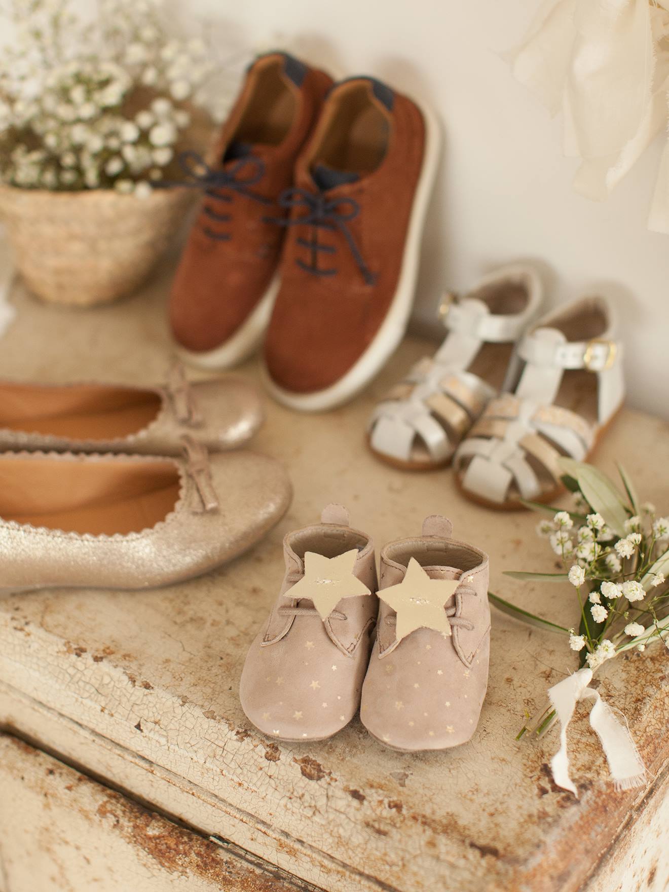 Sandales cuir bébé premiers pas bleu pâle