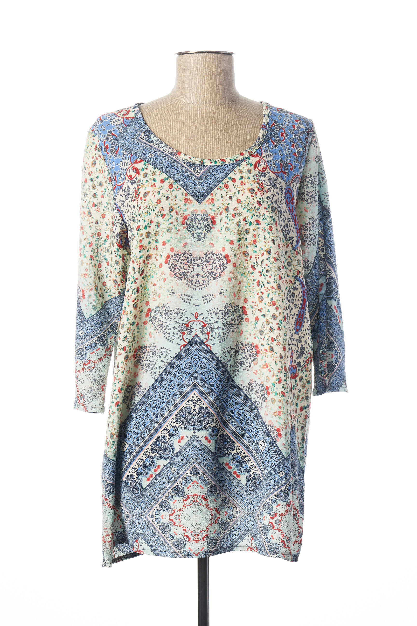 Quatre Vingt Jours Tuniquemanchelongue Femme couleur bleu