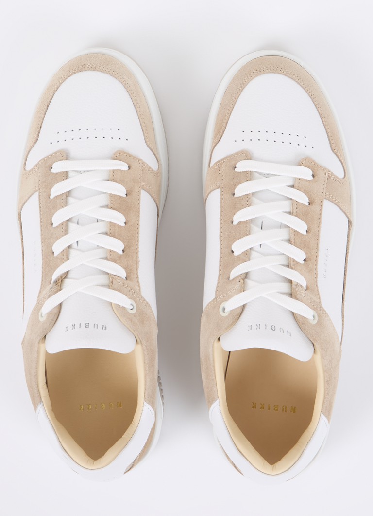 Nubikk Basket Court skinnsneaker med semsket skinndetaljer
