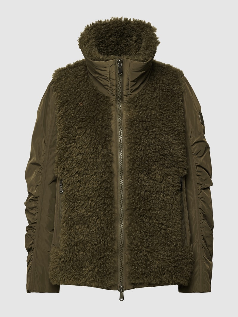 Jacke in Two-Tone-Machart in khaki
