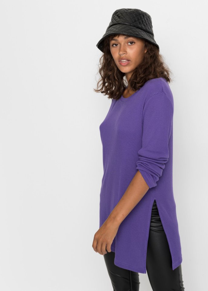 Shirt mit Struktureffekt und asymmetrischem Saum
