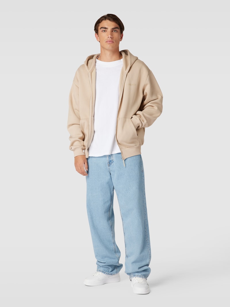Sweatjacke mit Kapuze in taupe