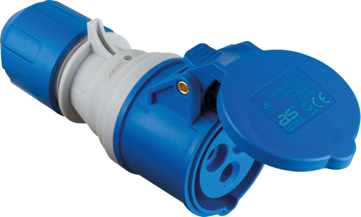 Schwabe 61487 Camping CEE Powerlight-koppling kontaktstopp 230V/16A IP44 3-polig
