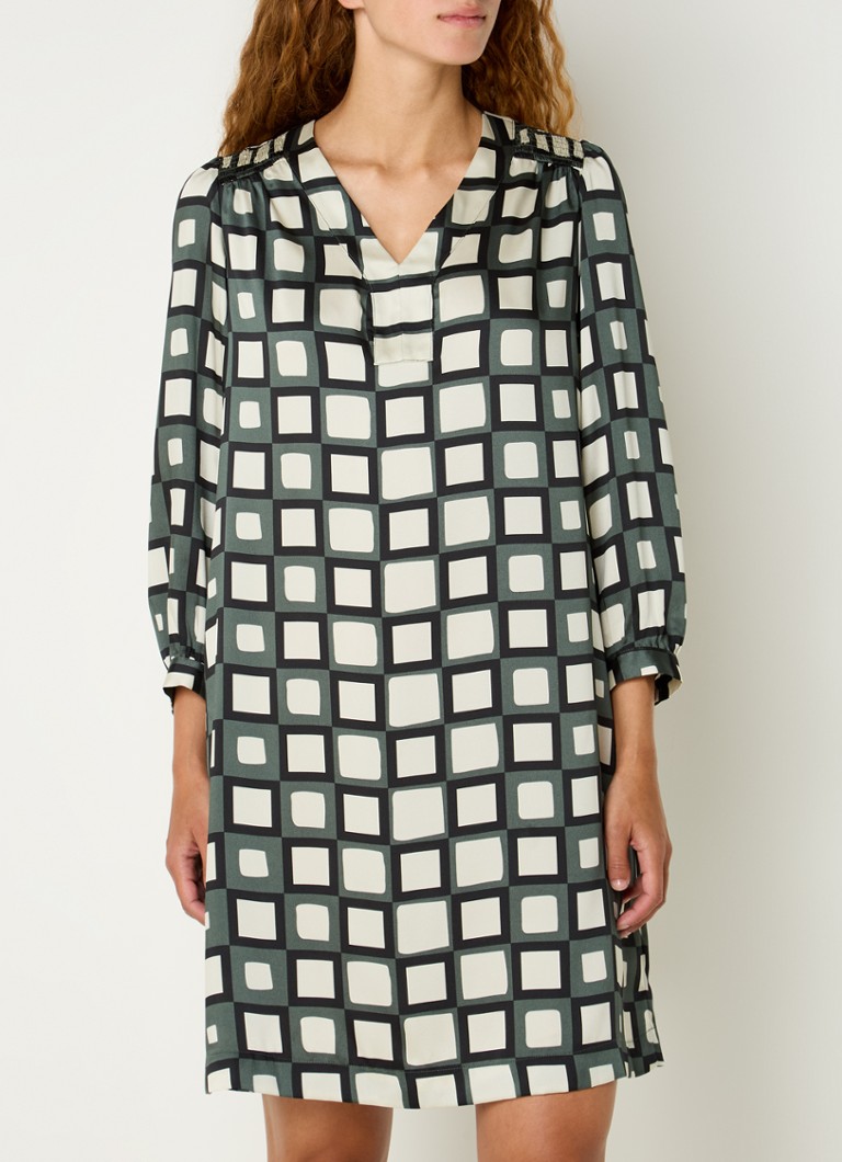 Robe tunique courte Saskia de Gerard Darel, à carreaux et poches latérales