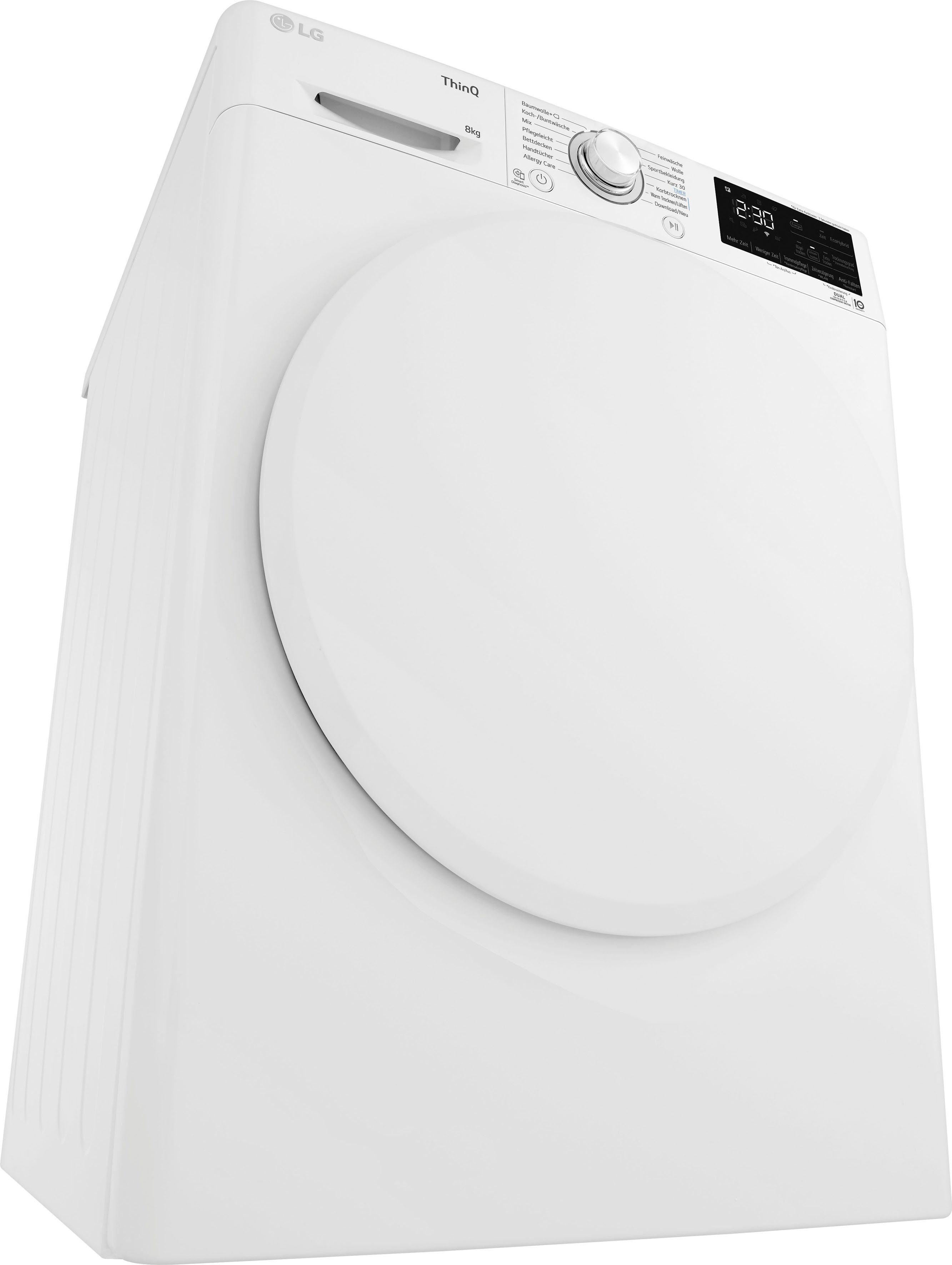 LG Wärmepumpentrockner V3RT8N, 8 kg, Allergy Care: Reduziert Allergene
