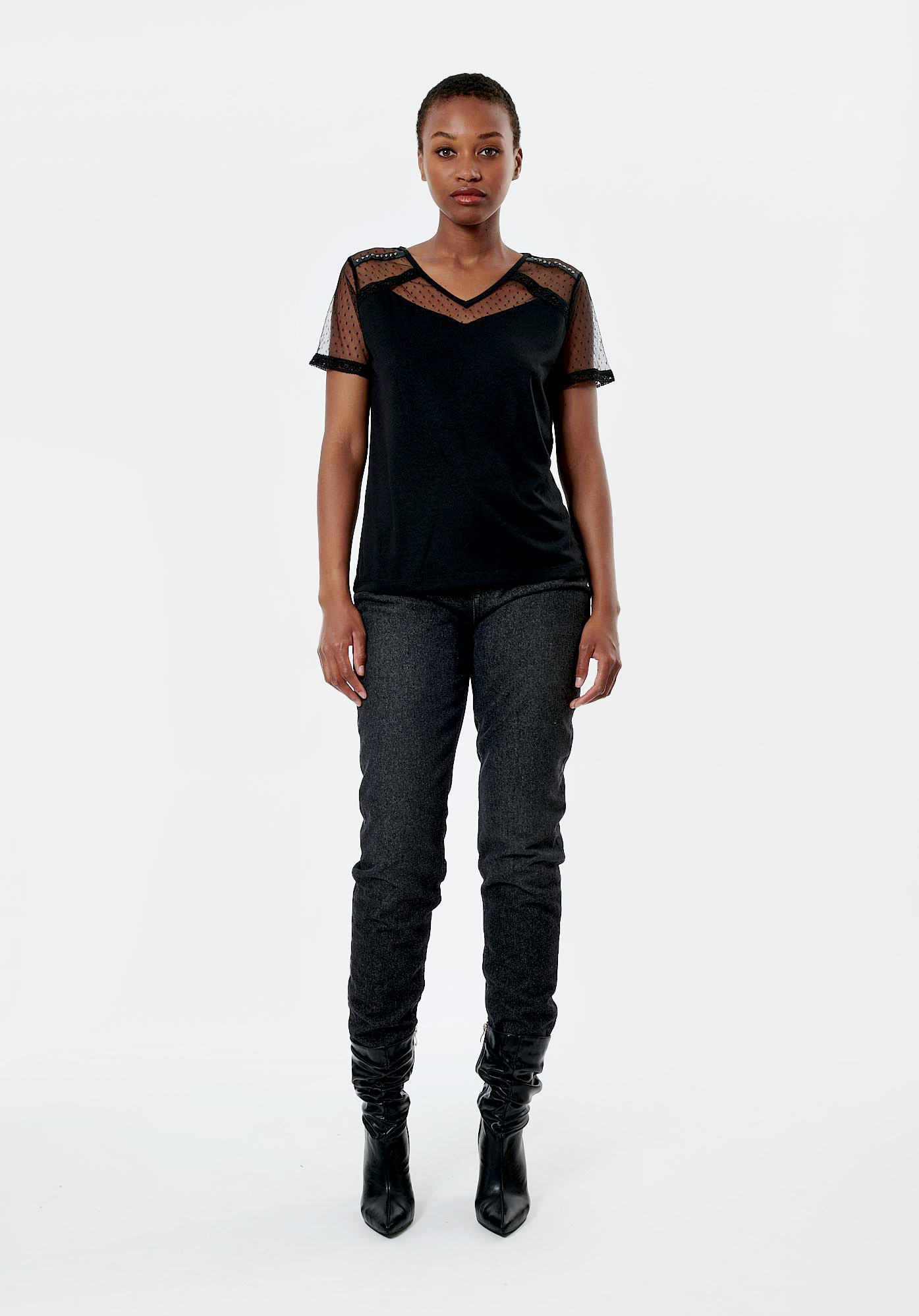 LOVLY  T-shirt noir femme