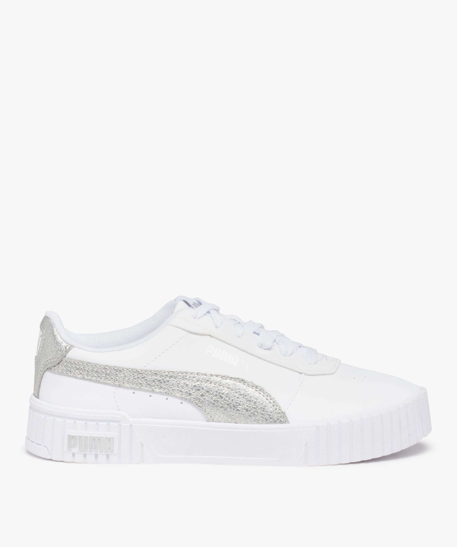 Baskets femme unies détails contrastés – Puma Carina blanc | GEMO