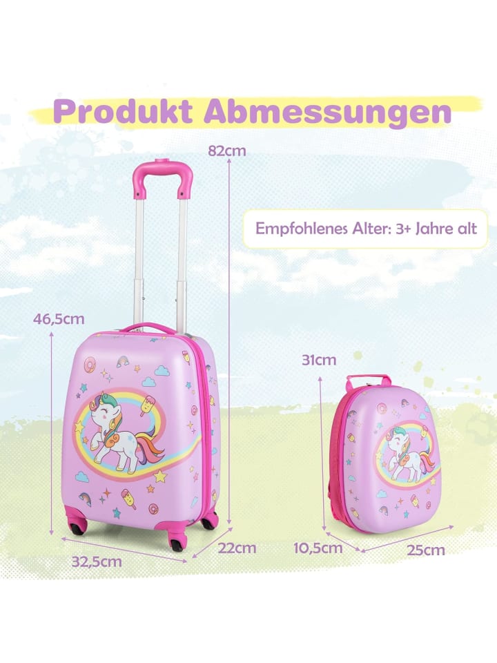 COSTWAY 2 tlg. Trolley mit Rucksack in Bunt günstig kaufen onesize