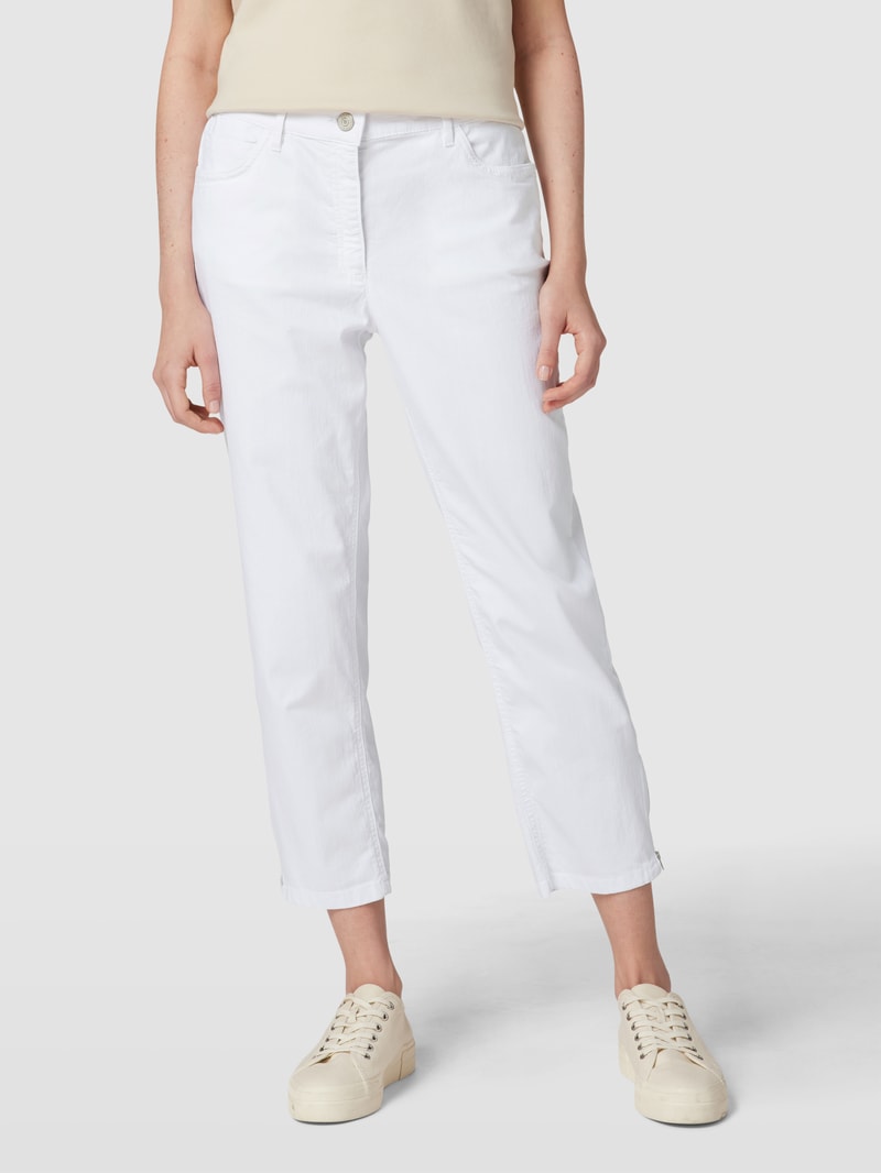 Straight Fit Jeans im 5-Pocket-Design Modell 'CORA' in weiß