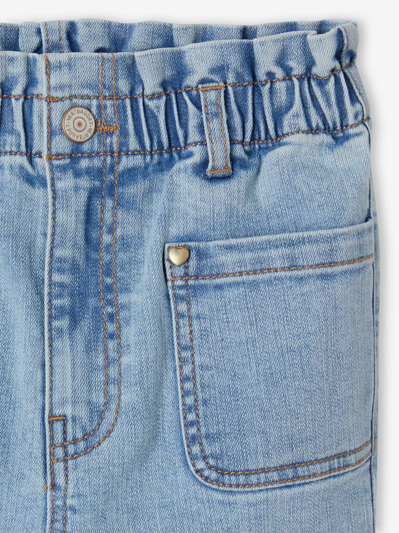 Vertbaudet Die UNVERWÜSTLICHE, robuste Mädchen Paperbag-Jeans - double stone
