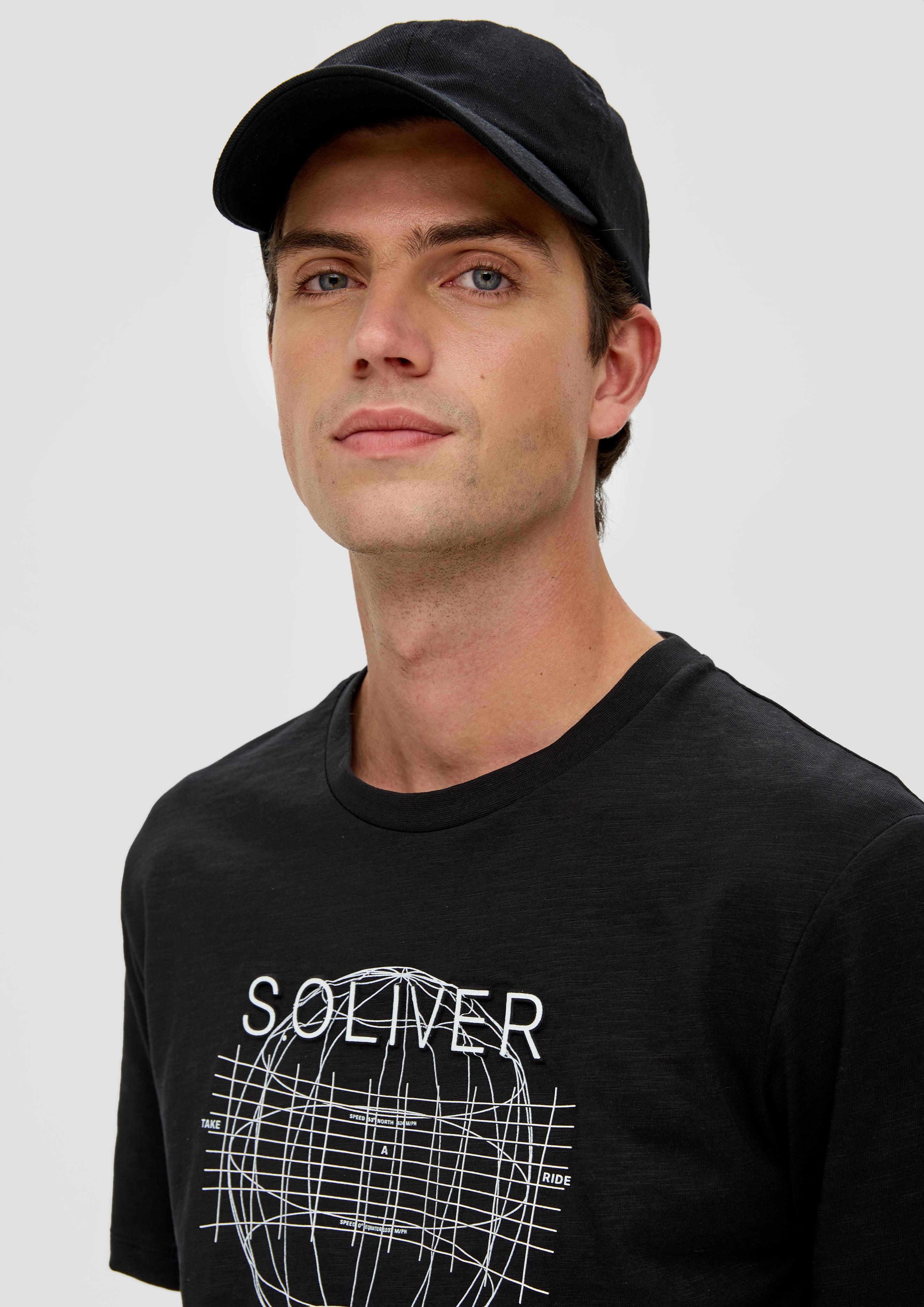 Baumwollshirt mit Flammgarnstruktur  2135743-99D1