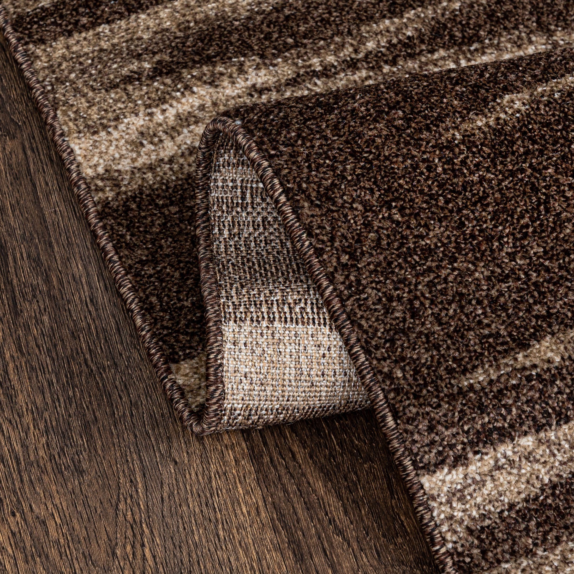 Läufer Läufer Flurläufer Modern für Vorzimmer, Küche - Braun, Mazovia, 90 x 100 cm, Kurzflor, Meterware, Höhe 10 mm, Kurzflor - niedrige Florhöhe