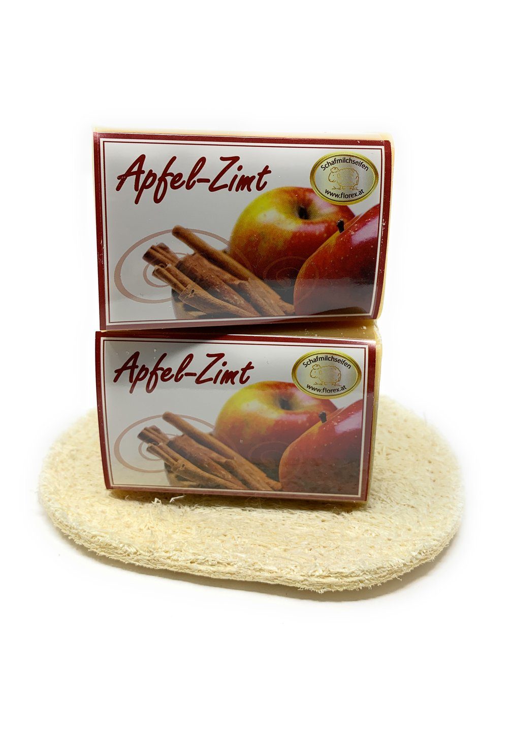 Gerlinde Hofer _ Florex GmbH Handseife 8002MC Apfel Zimt, 2-tlg., Set Schafmilchseife mit Bio Schafmilch + Seifenablage 200 g