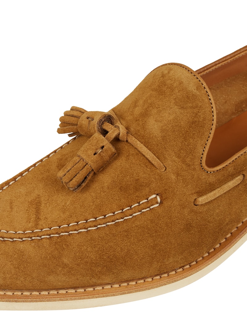 Loafers aus Leder in beige