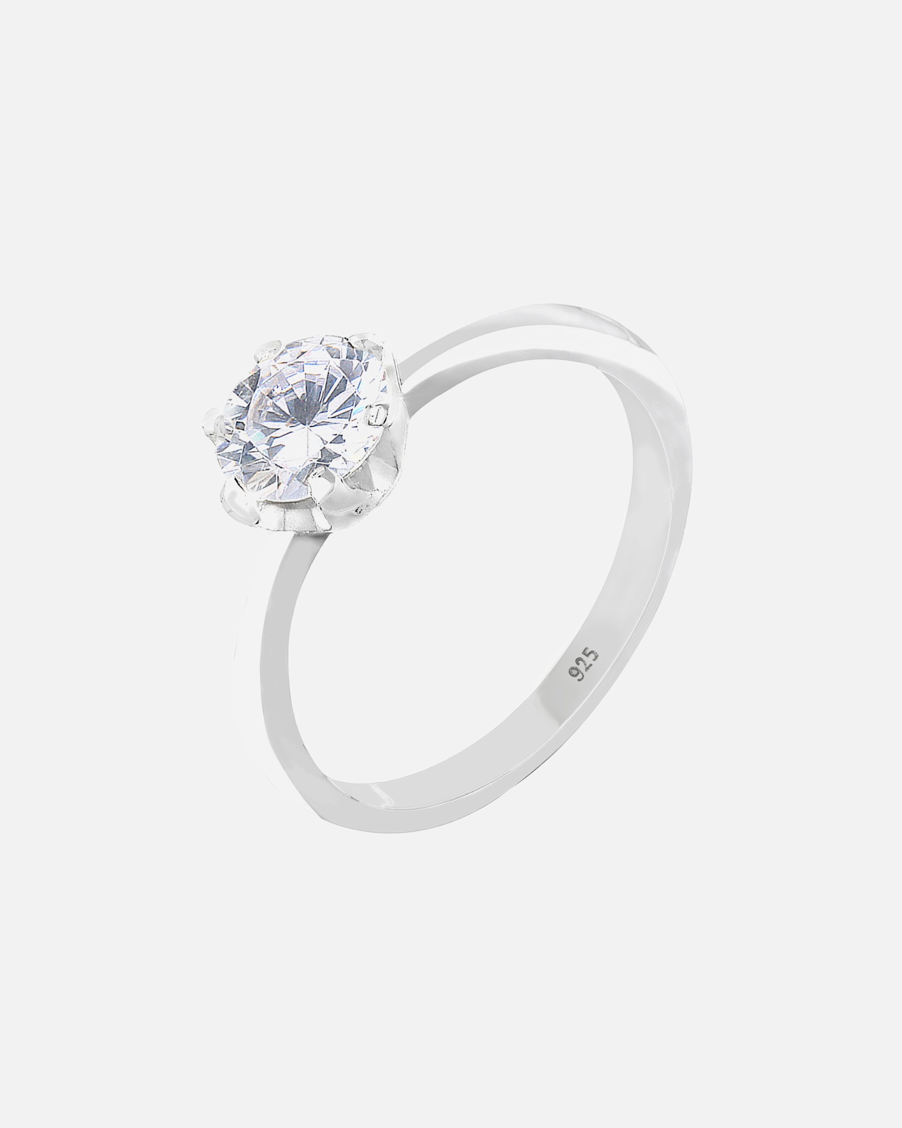 Anillo de compromiso Elli Classic para mujer con cristal de circonita cúbica en plata de ley 925