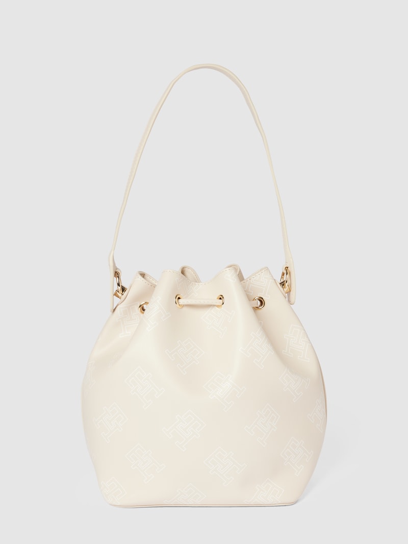 Bucket Bag mit Label-Details Modell 'ICONIC' in sand