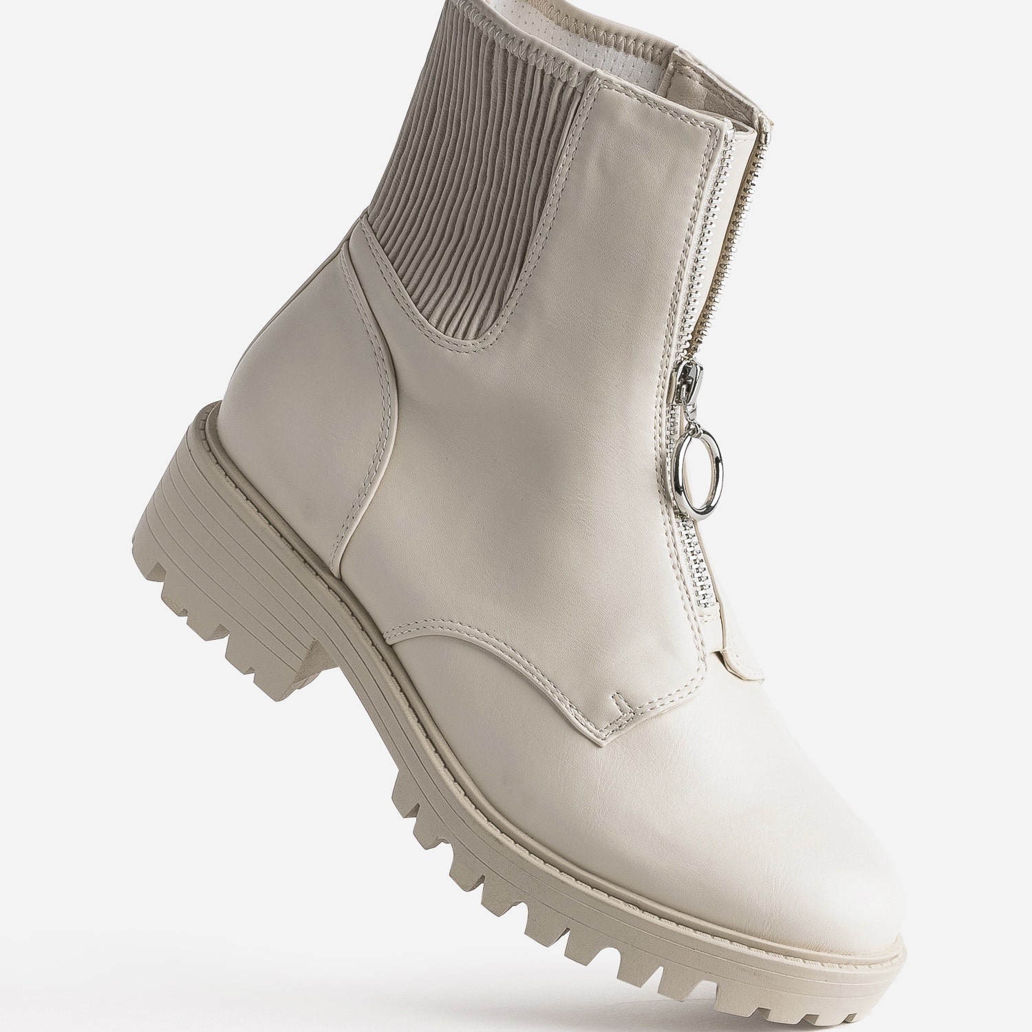 Chelsea boots TEXTO écru zippé