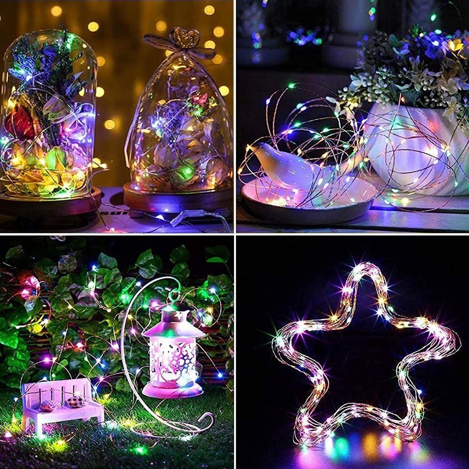iscooter LED-Lichterkette 10M 100LEDs / 20M-200 LEDs Solar Lichterkette Kupferdraht Garten, Wasserdicht IP65 Innen Außen Garten Party Dekor