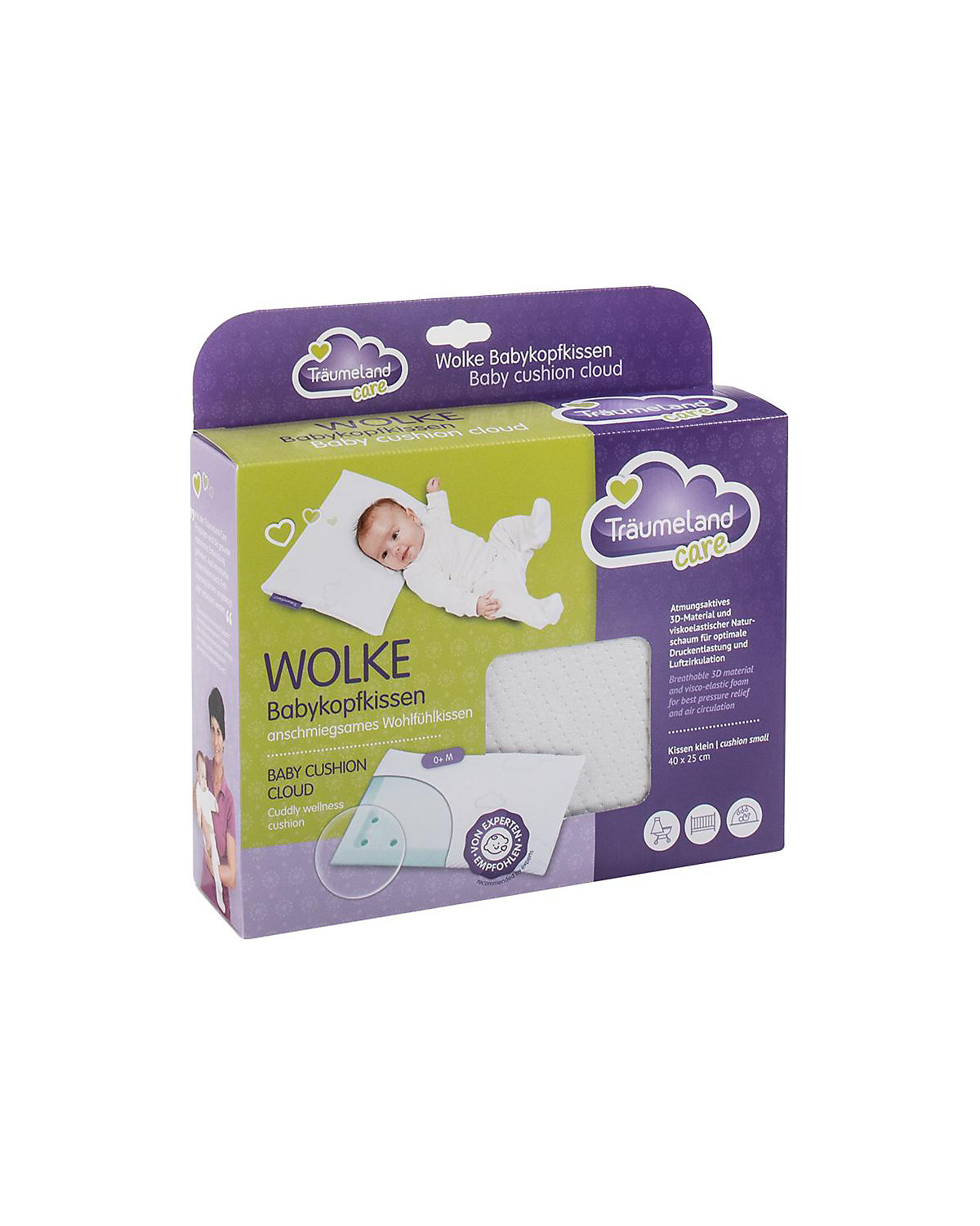 Babykopfkissen Care WOLKE  25 x 40 x 3 cm