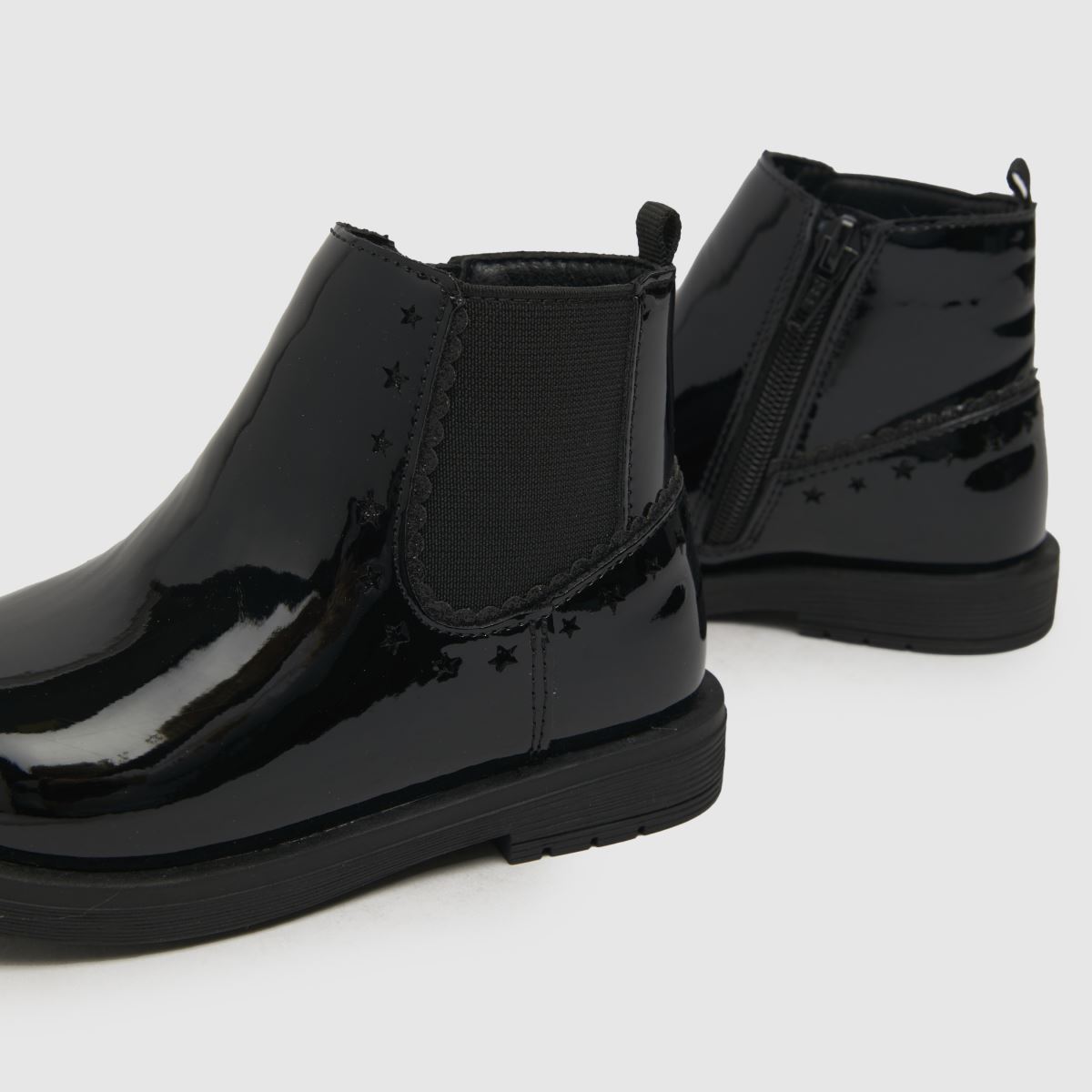 Schuh svarta eleganta flickstövlar för småbarn