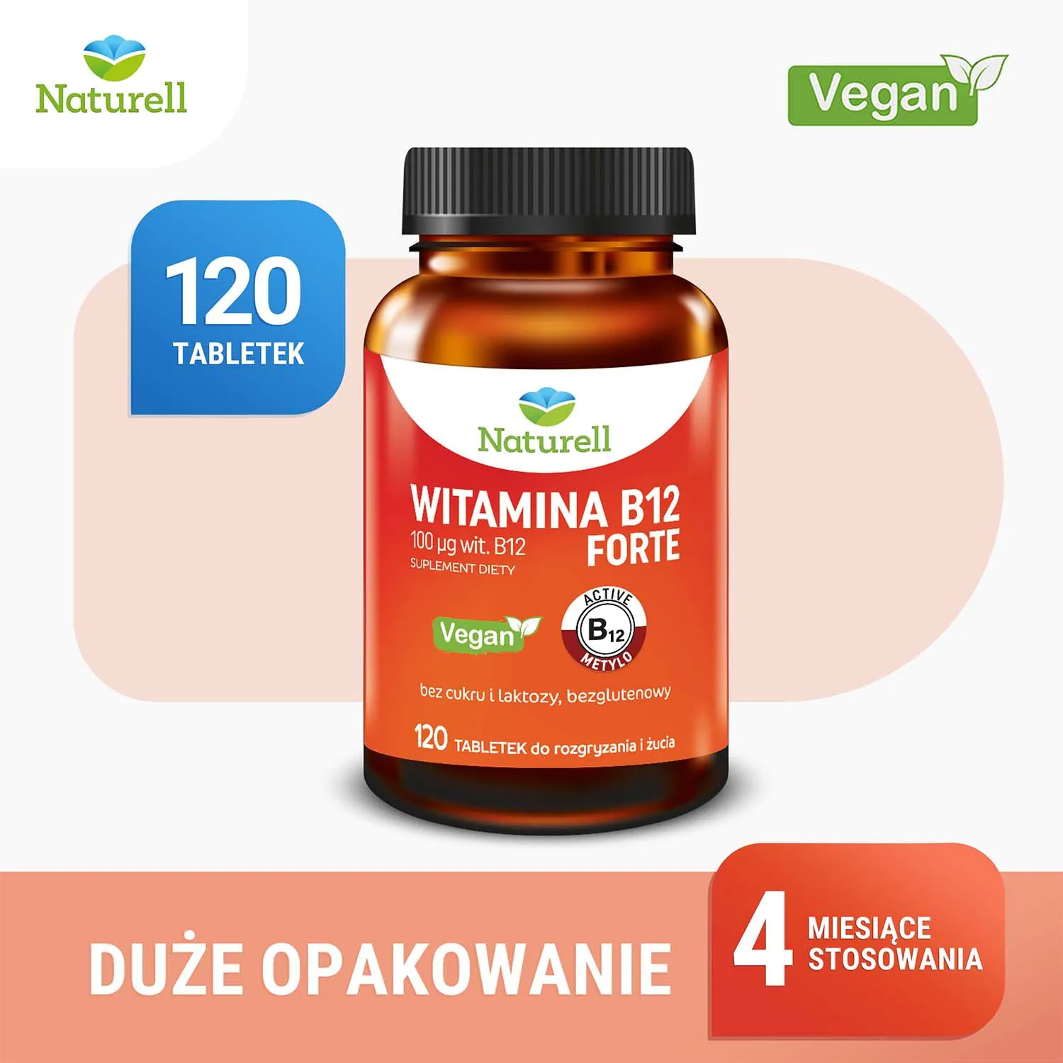 Naturell Vitamin B12 Forte Μασώμενα Δισκία 120 ταμπλέτες