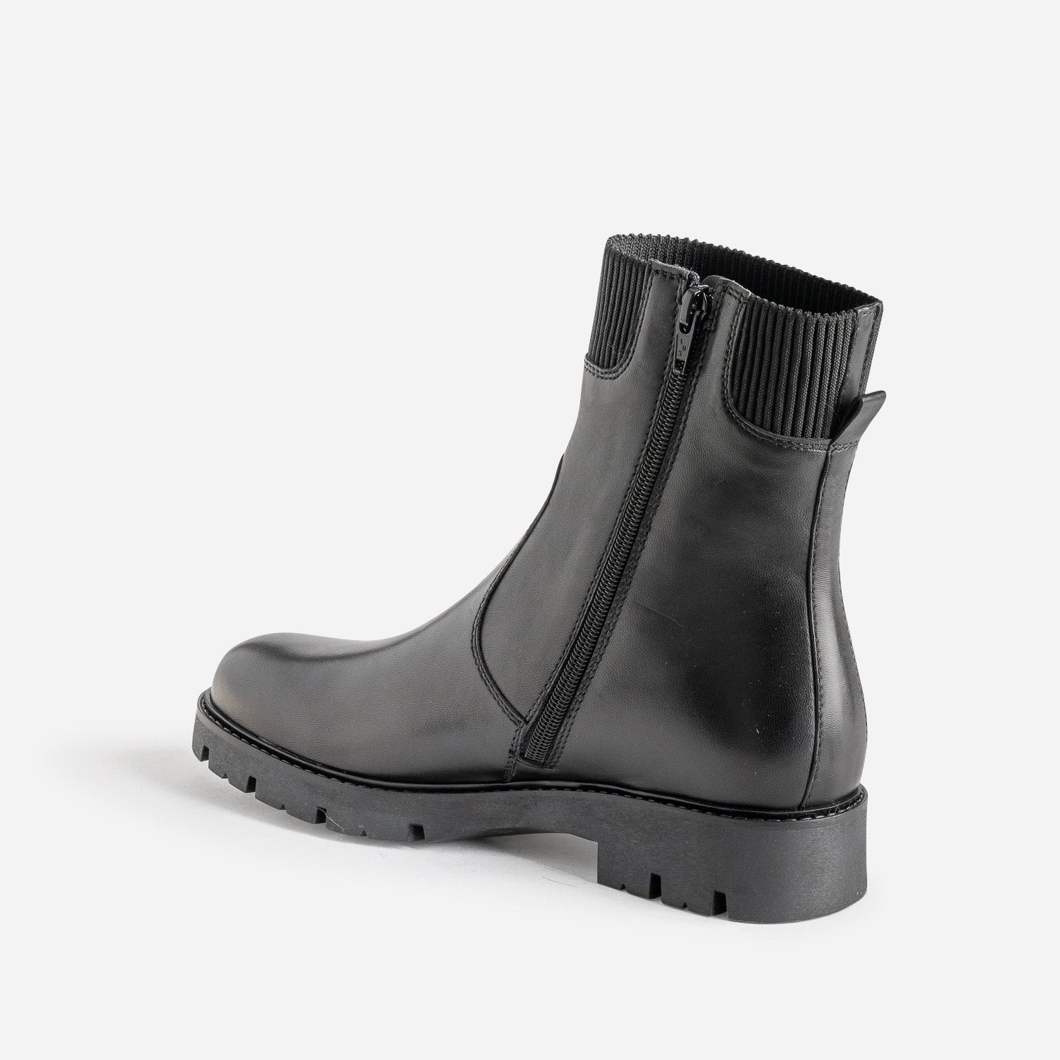 Chelsea boots éco-conçu BUGGY noir cuir tige élastiquée
