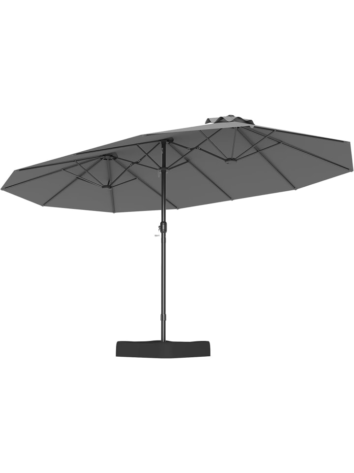 COSTWAY Doppelsonnenschirm mit Ständer 443 x 263 cm in Anthrazit günstig kaufen onesize
