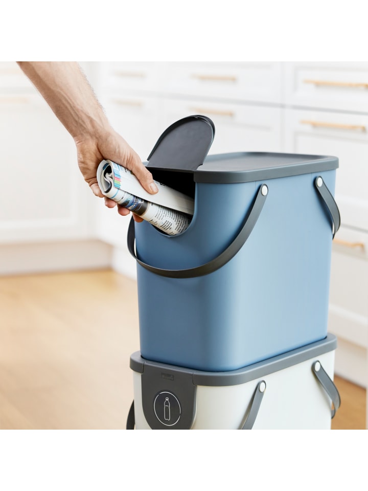 Rotho Albula Mülltrennungssystem 25l für die Küche in Horizontblau günstig kaufen onesize