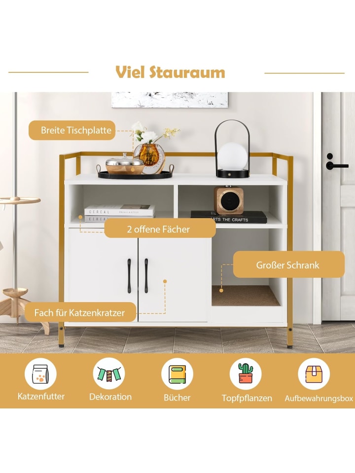 COSTWAY Katzenschrank in Weiß günstig kaufen 45 cm