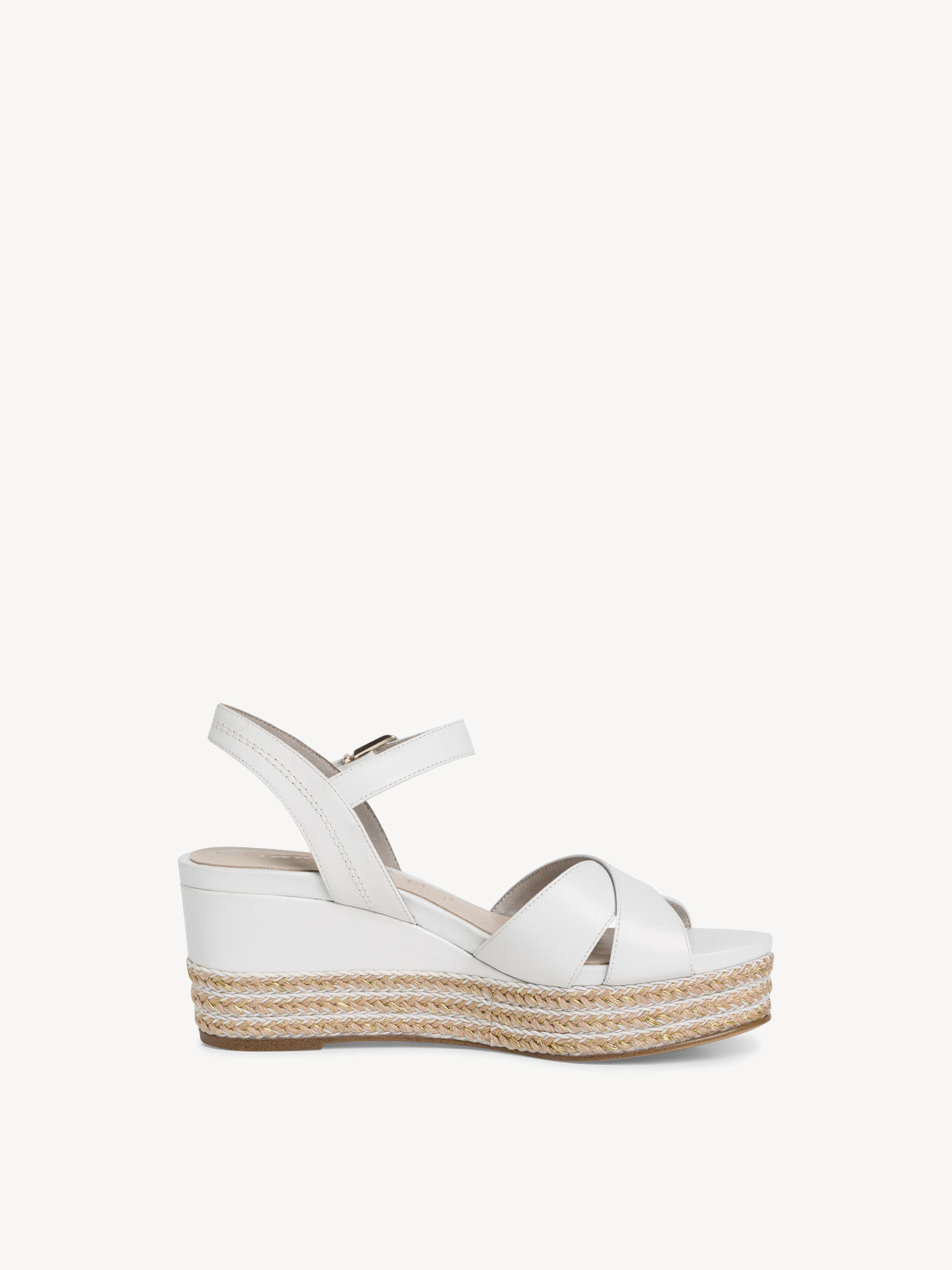 Sandale à talon en cuir - blanc