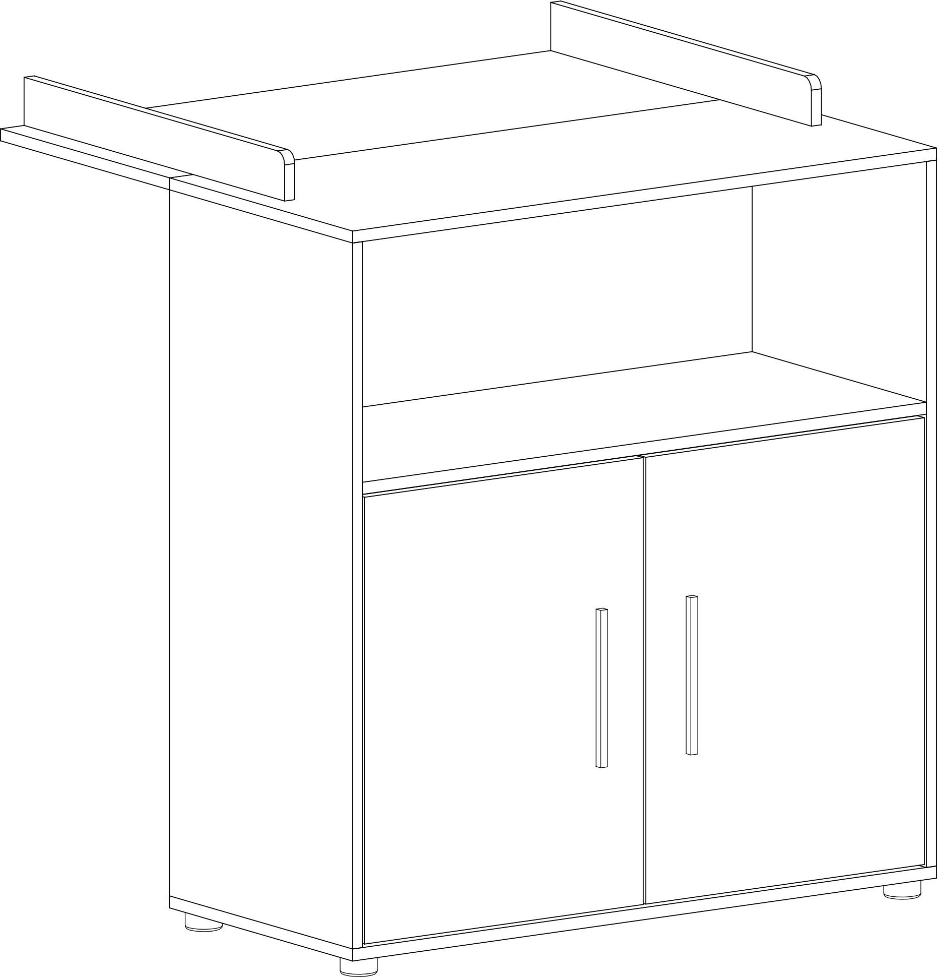 arthur berndt Babyzimmer-Komplettset arthur berndt Kilian, (Set, 5-St), Kleiderschrank, Kinderbett, Wickelkommode, Seiten und Wickelkomm-Regal