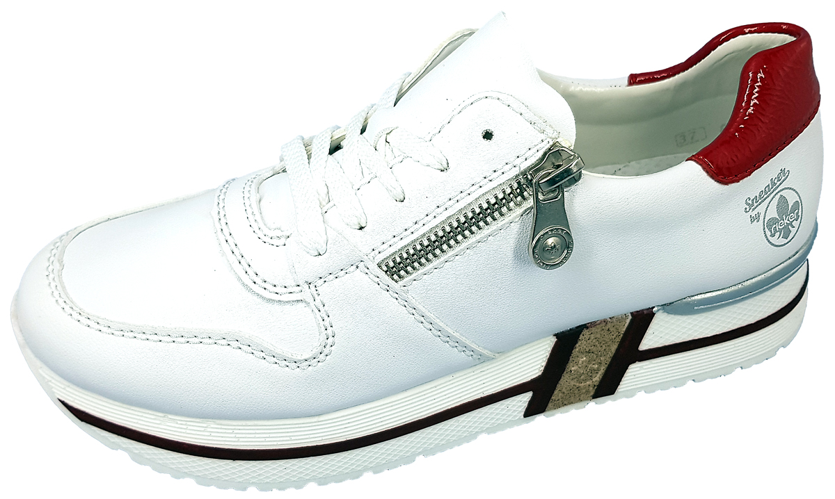 Rieker N3628-80 Weiß 80 weiß/flamme