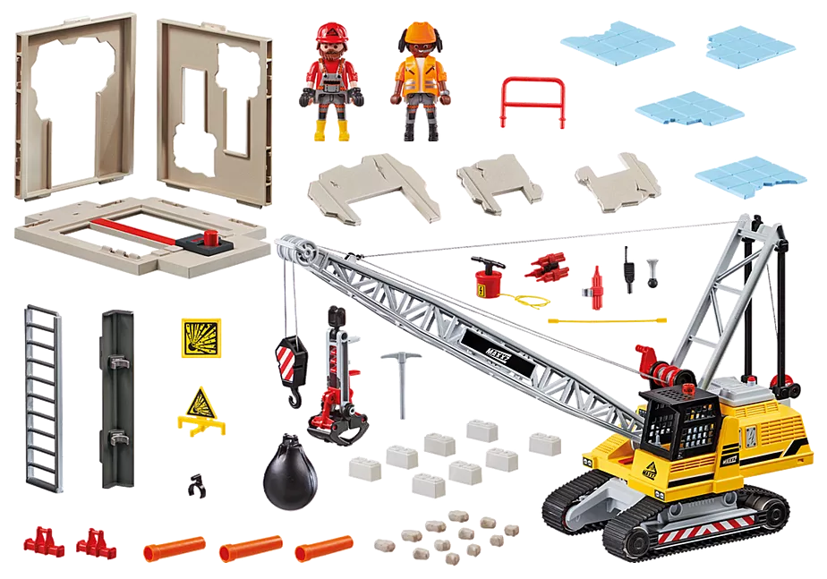 Seilbagger mit Bauteil