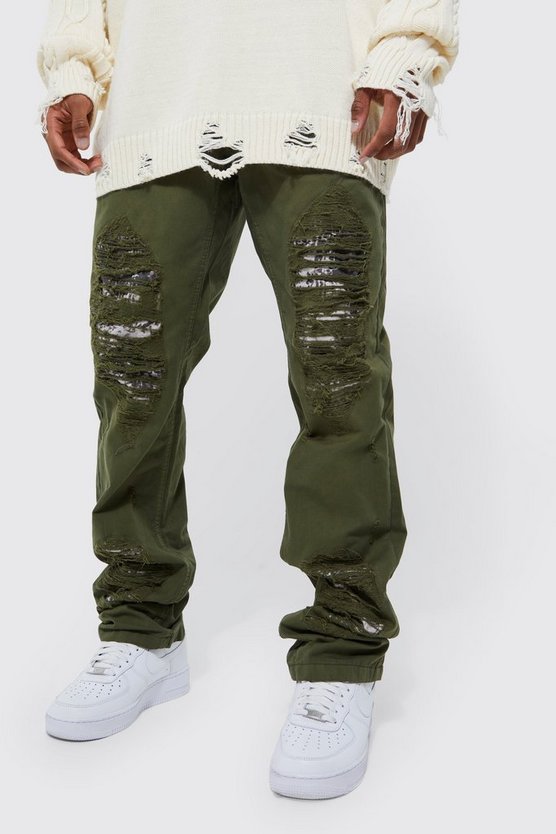 Camouflage Cargohose mit Rissen