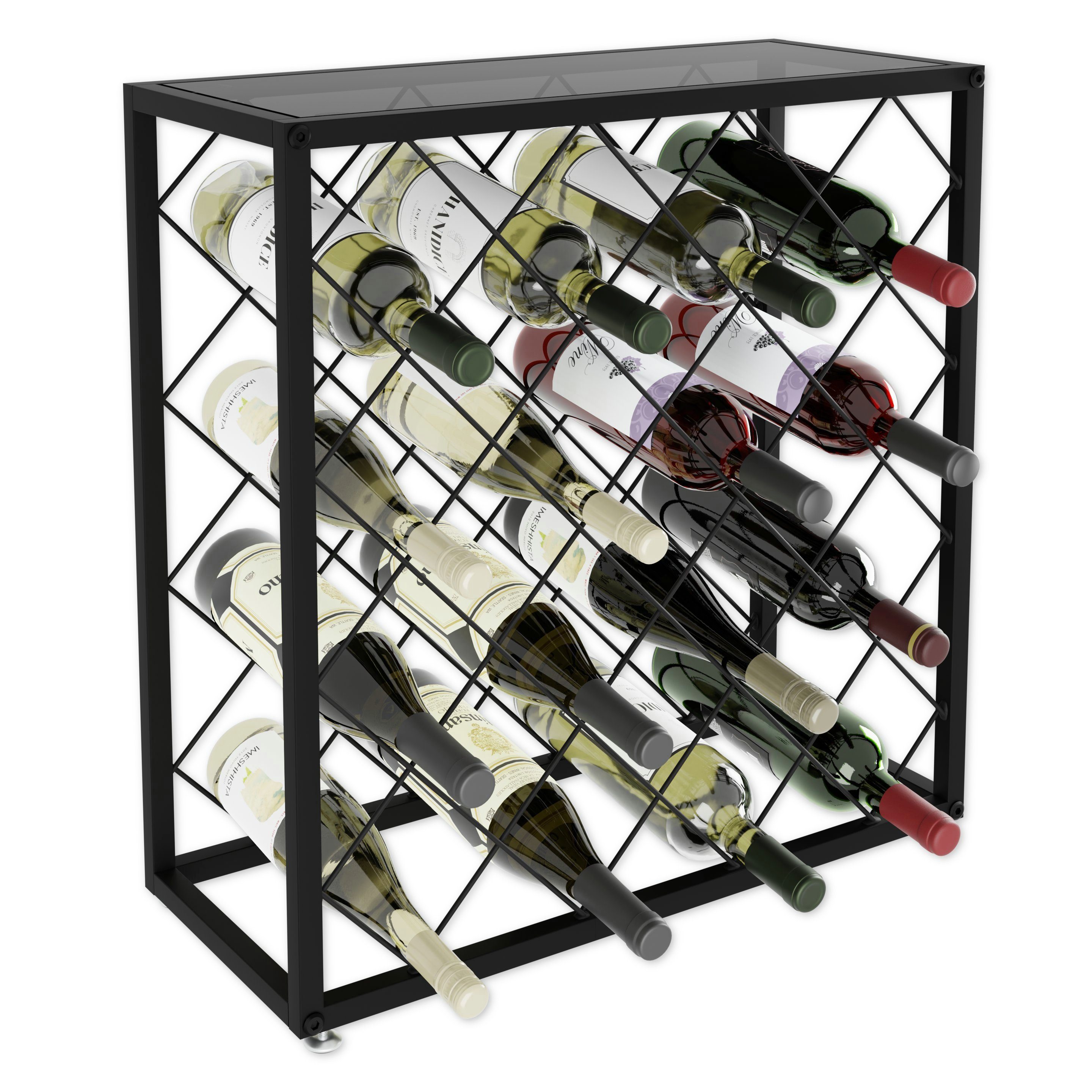 Lenmar Weinregal Weinregal aus Metall,Flaschenregal, Regale, Flaschenhalter LOFT 1-25
