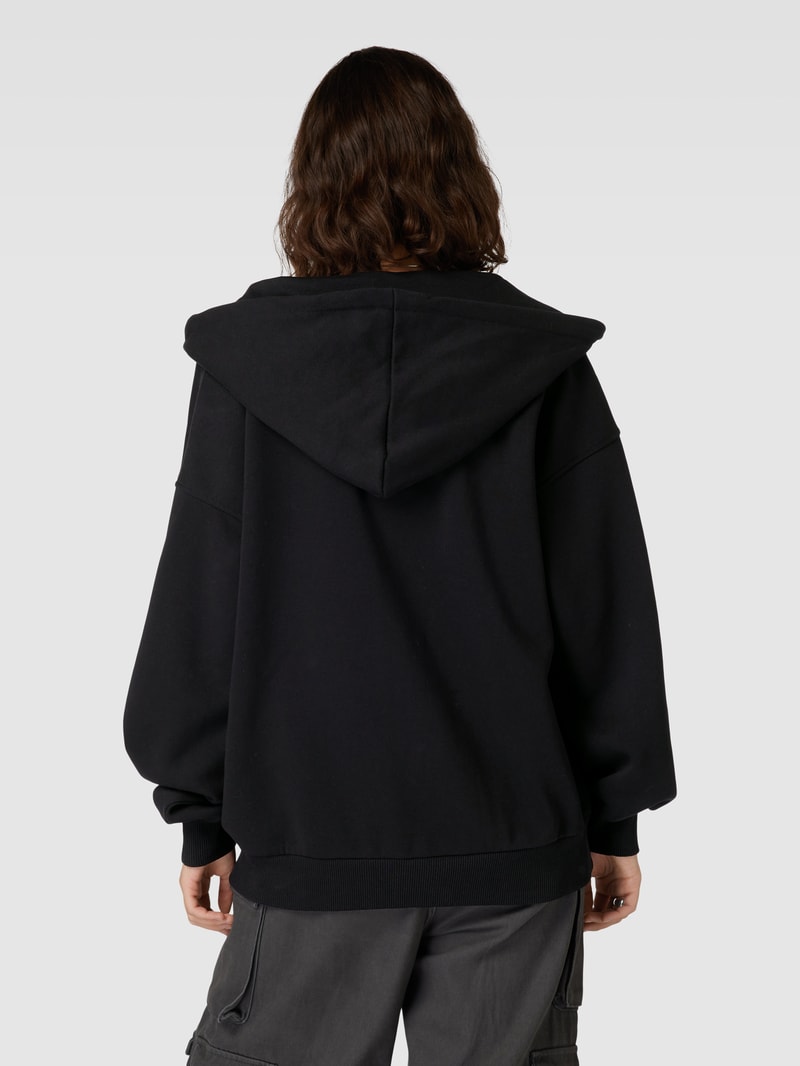 Oversized Sweatjacke mit Kapuze in schwarz