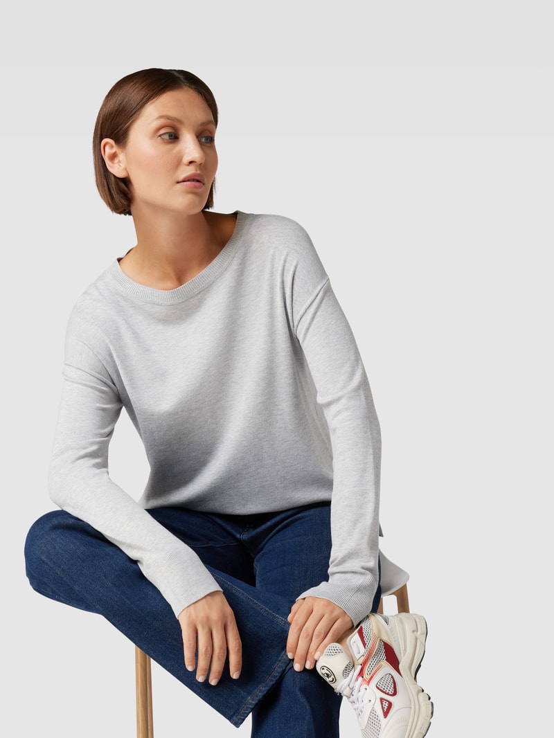 Longsleeve mit U-Boot-Ausschnitt in hellgrau