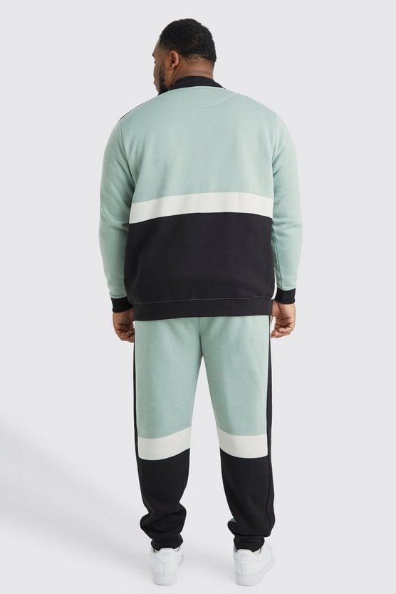 Plus Man Sweatshirt-Trainingsanzug mit Trichterkragen
