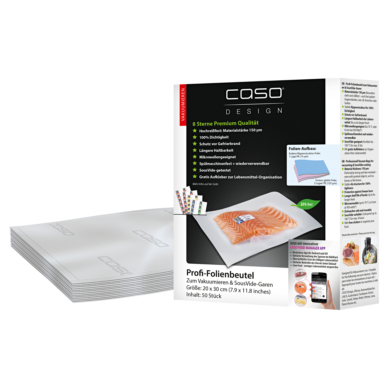 Caso Design Profi - Folienbeutel (20 x 30 cm)