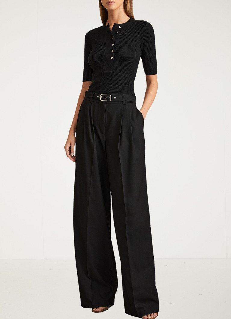 Reiss Emily fine-knit top in wool blend