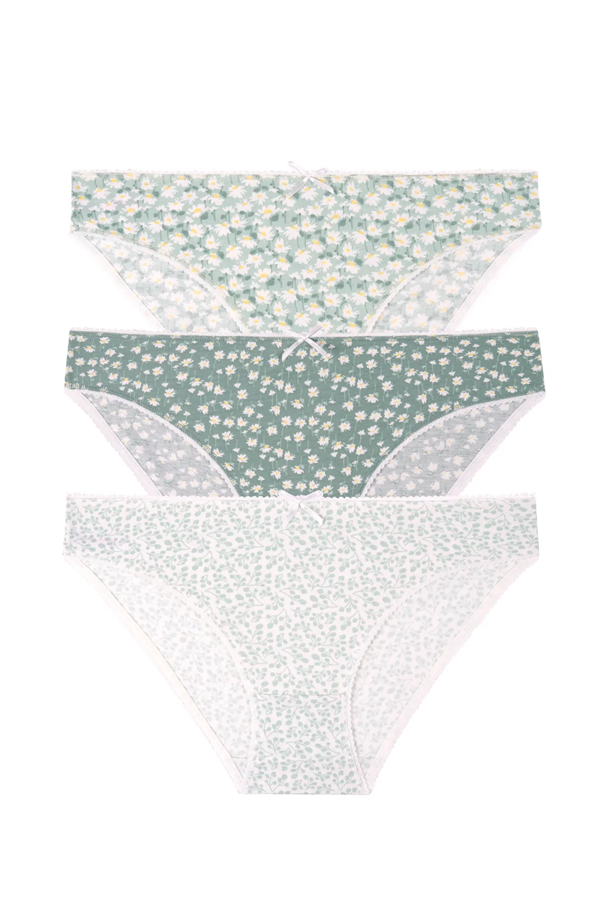 SUWEN  3-teiliges Slip-Höschen mit Muster